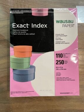 Pack of 250 Sheets of White Premium Cardstock Paper